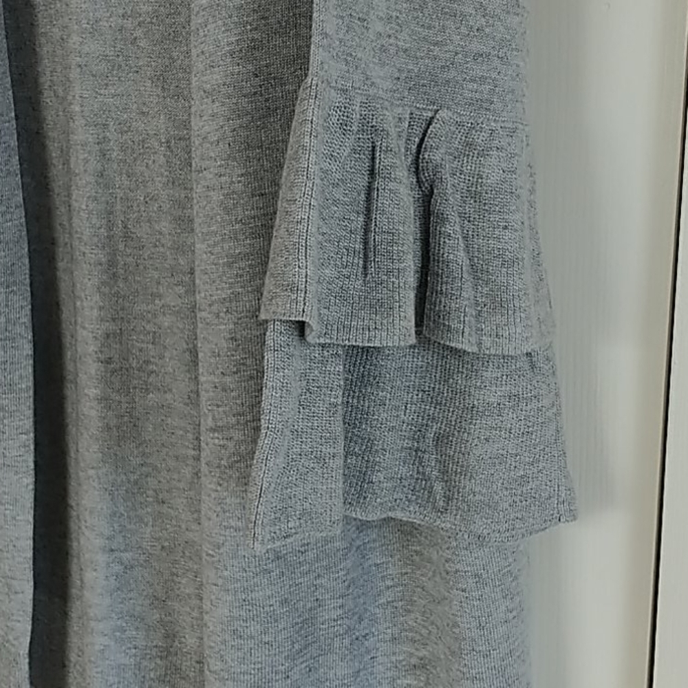 Metric, Heather Grey Cardigan w Bell Sleeves, Sz L - Picture 10 of 12